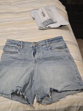 Kut from the Kloth Light Blue Frayed Hem Denim Shorts